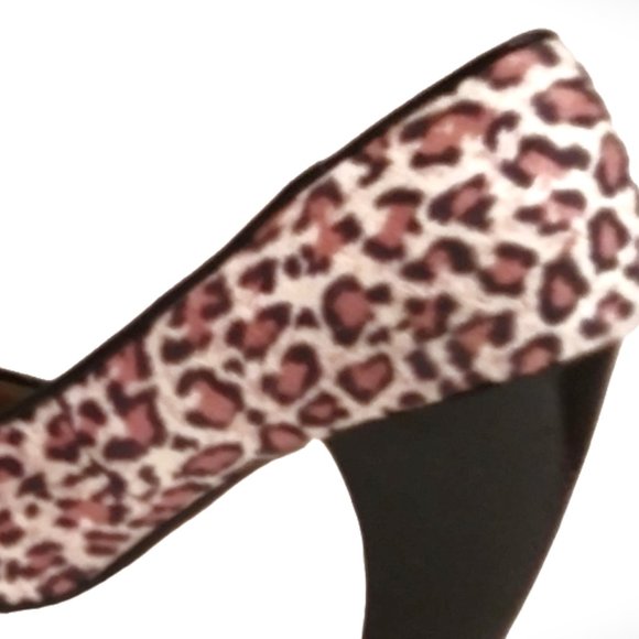 Vintage Leopard Pattern Heels, SZ 9m Chunky Heel, Fall Winter Pump, High Heels - Picture 6 of 9
